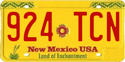 NM license plate 924TCN