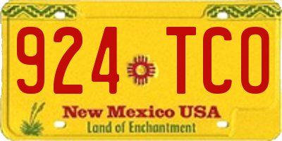 NM license plate 924TCO
