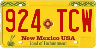NM license plate 924TCW