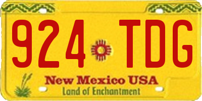 NM license plate 924TDG