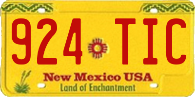 NM license plate 924TIC