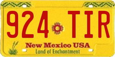 NM license plate 924TIR