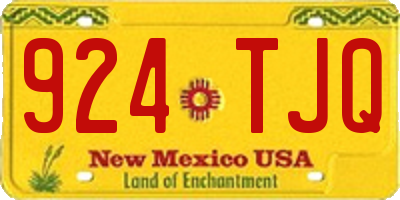 NM license plate 924TJQ