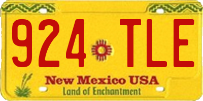 NM license plate 924TLE