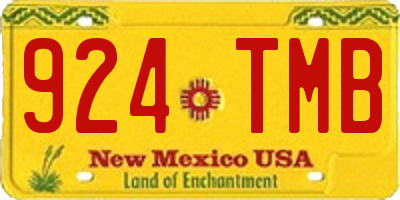 NM license plate 924TMB