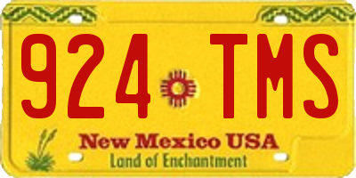 NM license plate 924TMS