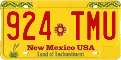 NM license plate 924TMU