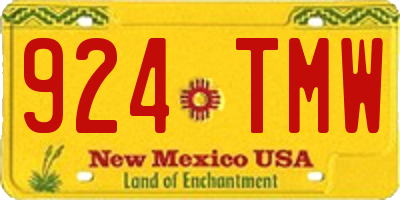 NM license plate 924TMW