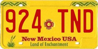 NM license plate 924TND