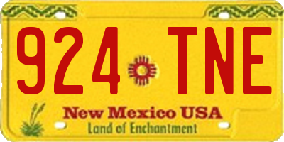 NM license plate 924TNE