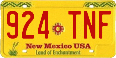 NM license plate 924TNF