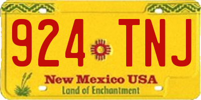NM license plate 924TNJ