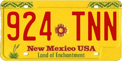 NM license plate 924TNN