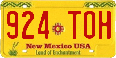 NM license plate 924TOH