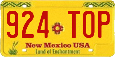NM license plate 924TOP