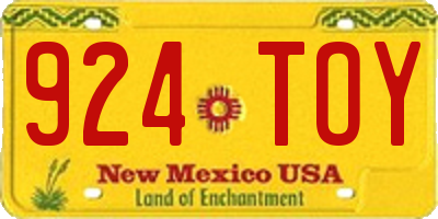 NM license plate 924TOY