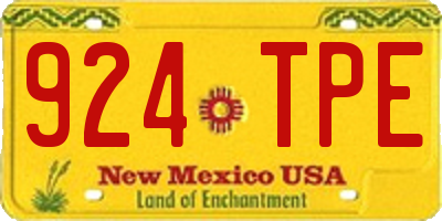 NM license plate 924TPE