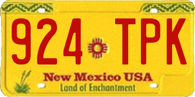 NM license plate 924TPK