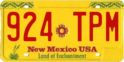 NM license plate 924TPM