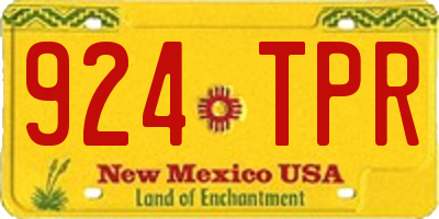 NM license plate 924TPR