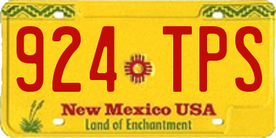 NM license plate 924TPS