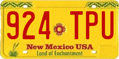 NM license plate 924TPU