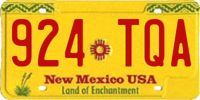 NM license plate 924TQA
