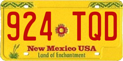 NM license plate 924TQD