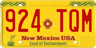 NM license plate 924TQM