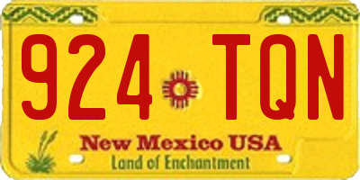 NM license plate 924TQN