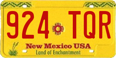 NM license plate 924TQR
