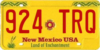 NM license plate 924TRQ