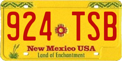 NM license plate 924TSB