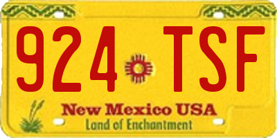 NM license plate 924TSF