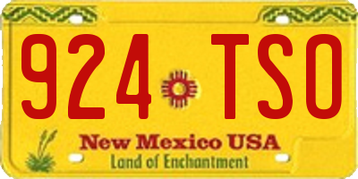 NM license plate 924TSO