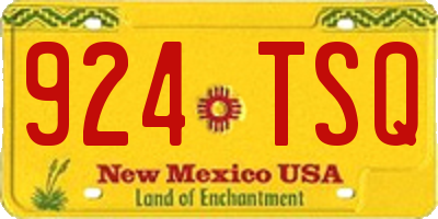 NM license plate 924TSQ