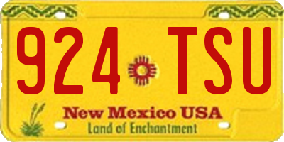 NM license plate 924TSU