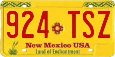 NM license plate 924TSZ