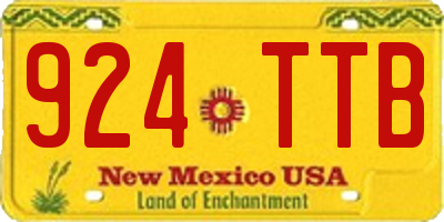 NM license plate 924TTB