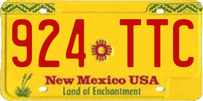 NM license plate 924TTC