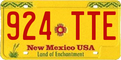 NM license plate 924TTE