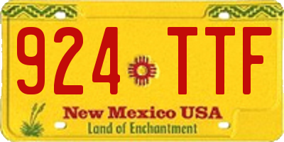 NM license plate 924TTF