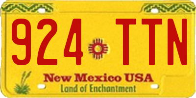NM license plate 924TTN
