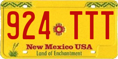 NM license plate 924TTT