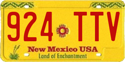 NM license plate 924TTV