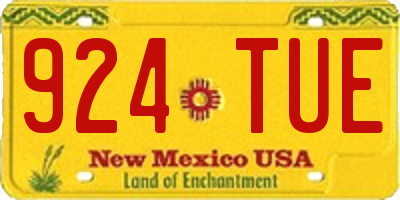 NM license plate 924TUE