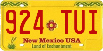 NM license plate 924TUI