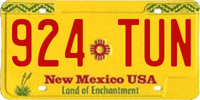 NM license plate 924TUN