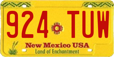 NM license plate 924TUW