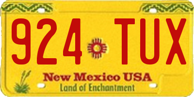 NM license plate 924TUX